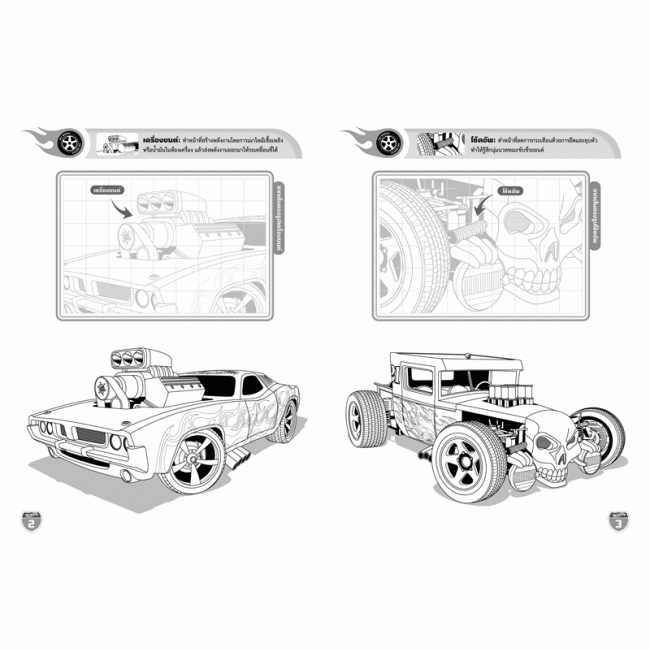 HOT WHEELS ระบายสีและฝึกวาดภาพ TOO FAST
